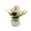Fleurs décoratives simulées plantes en pot, fausses plantes de Style scandinave résistantes à la décoloration, ensemble avec trois Roses petites tournées pour la maison