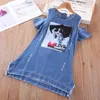 Robes de fille Robe en denim pour enfants Hors de l'épaule Vêtements de mode pour adolescentes Boutique Tenues Vêtements pour enfants 200313