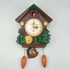 House Shape Wall Clock Cuckoo Vintage Bird Bell Timer Living Room Pendulum Crafts Art Watch Home Decor 1PC 210913320Y