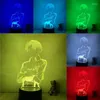 Nachtverlichting 3D Lamp Anime Aanval Op Titan Eren X Jujutsu Kaisen Manga AOT LED Nachtlampje Figuur 7 Kleuren Touch tafel Slaapkamer Decor