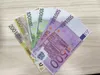 Copiar dinheiro real 1:2 tamanho simulado euro moeda prop notas diy moedas de jogo infantil, kemxb