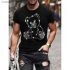 T-shirts pour hommes Hommes Qualité Mode T-shirts Casual Streetwear Manches courtes Léopard Hot Drill Hommes Vêtements Tee Tops O-Cou Strass Tshirt Y2K T240105