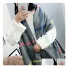 Scarves 200X70Cm Houndstooth Women Scarf Plaid Scarves 4 Design Autumn Winter Warm Pashmina Fashion Shawl Wraps Girl Drop Delivery Fas Dhs5V