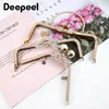 1Pc Deepeel Retro Square Embossed Bag Handles Metal Handmade Sewing Brackets Kiss Clasp Handbag Purse Frame Handle Accessories 240105