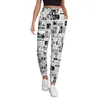 Pantalon féminin vintage jogger jogger noir blanc street wear joggers printemps dames frendy graphic big taille pantalon d'anniversaire cadeau