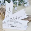 100PCS Wedding Kraft Paper Thank You Tags Brown White 2x7cm Wedding Gift Flag Tags Twines DIY Supplies278w