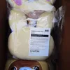 Kawaii lapin de Pâques Rilakkuma oreiller en peluche Anime forme de tête d'ours mignon oreillers ronds décor maison canapé chambre décoration enfants jouets 240105