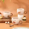 Muggar Creative Eggshell Ceramic Mug With Spoon Home Havremjöl Milk Breakfast Cup Söt Girls Office Coffee Drink