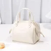 Isolierte Lunchtasche aus Leder für Damen, große Kapazität, wasserdicht, für Reisen, Mittagessen, Abendessen, rosafarbener Behälter, Aufbewahrungstaschen für Lebensmittel, 240104