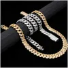 Pendant Necklaces Luxury Hip Hop 15Mm Ice Out Cuban Link Chain 925 Sier Four Row Moissanite Necklace For Women Men Drop Delivery Jew Dhlwz