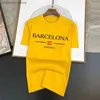 Men's T-Shirts Espana Men's Summer Barcelona Design Letters Print Faith Y2k T-shirt Man Short Sleeved Tees Loose Pure Cotton Tops for Male T240105