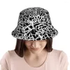 Bérets Street Urban Pattern Graffiti Cool Art Bucket Hat pour femmes hommes étudiants pliable Bob pêcheur chapeaux Panama Cap Streetwear