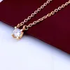 Designer Necklace High sense fashion light luxury bull head single diamond necklace net red four claws one diamond pendant diamond clavicle chain