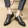 Klassische Mode Chelsea Lederschuhe Herren Low Cut Oxfords Formelle Hochzeit Party Büro Business Freizeitkleid Schuhe mit dicken Sohlen 240104