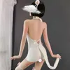Japonês anime gato menina sexy lingerie roupa interior feminina oco halter pescoço doce camisolas halloween coelho kawaii lingerie erótica 240105