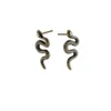 Dark Hip Hop Punk New Year Snake shaped Earrings Unique Exaggerated Colorless Accessories for Men and Women Street Party Trend