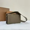 Borsa a traversa di lusso in una miscela di cotone per donne top pieghevole di qualità per specchio in pelle vera con borsa di stilista di chiusura magnetica con pacchetto completo