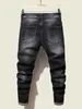 Mode hommes jean pantalon Stretch bleu foncé maigre pour hommes décontracté coupe ajustée Denim Style coréen mâle pantalon y240104