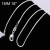 Drop Shippng 20st/Lot 925 Sterling Silver 1mm Snake Chain 16inch - 24 Inch925 Silver Jewelssilver Fashion Chain Necklace 240104