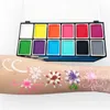 Multicolor Child Body Painting Wholesale Kids Face Paint Bodyart Palette Party Makeup Beauty Paint Palette With Brush Kit 240104