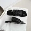 The * Row – pantoufles en cuir véritable à bout unique, sandales à fond plat polyvalentes et décontractées pour femmes, nouvelle collection