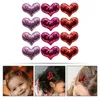 Bandanas 12 PCS Hairpin Girls Associory Glitter Heart Clips Discorative nocar Complick Deach Little