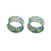 Hoop Earrings 1 Pair Multicolor Hollow Ear Plug Tunnel Earring Flesh Punk Baked Piercing Expander Stainless Steel Paint Jewelry