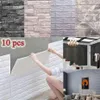 10 pièces auto-adhésif 3D panneaux papier peint imperméable mousse Stickers muraux carrelage brique salon TV fond décalcomanies 38 35 cm 210910260c