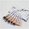 Makeup Brushes 10Pcs Sets Highlighter Eye Cosmetic Powder Foundation Shadow Cosmetics Professional Eyebrows Soft Hair Z0043 Drop Deliv Otytn