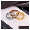 Anneaux de bande Titanium Acier inoxydable Simple Bague Rhombus Ligne Épaisse Mince Combinaison Mariage 6mm Couple Drop Livraison Bijoux Dhvna