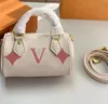 Borse a tracolla da donna Speedy Nano Boston Cross Body Borse a tracolla in vera pelle con lettera in rilievo Borse retrò di lusso Portafoglio Lady Cross Body Pillow spalla