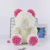 Dekorativa blommor Teddy Rose Bear Artificial 25cm med Box Light Mom Girlfriend Jubileum Child Birthday Valentine's Day Gift
