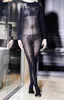 Sexy Lingerie Women Crotchless Sheer Bodystocking Full Body Shiny Pantyhose Sexy Open Crotch Girl High Elastic Tights Body Suit 240105