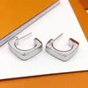 18k gold plated earring pair geometry studs hoops silver hoops jewlry pair studs exquisite lover gifts set hoops luxury silver ear studs earing jewelry set gift