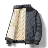Autumn Winter Jacket Men lambwool varma förtjockar jackor vattentätt jogging casual coat mode Gray Parke 240105