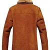 2023 Chaqueta integrada de cuero y piel para hombre Otoño Invierno abrigo cálido de ante grueso algodón 240104