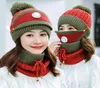 3 pièces ensemble chapeau et écharpe d'hiver avec masque respirant velours épais chaud coupe-vent colliers ensembles pour femmes dames chapeau écharpe 9698579