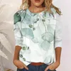 Kadın Tişörtleri Vintage Floral Long En İyi Kadınlar Yaz Tops Sleeve Tunik