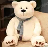Orsacchiotto marrone da 35 cm con sciarpa peluche Adorabili orsi bianchi morbidi Cuscini morbidi per bambini Regalo di compleanno per bambini1591556