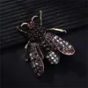 Vintage Inspired Blue Crystal Fly Brooch Exaggerated Corsage Accessories Male and Female Pins