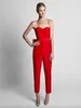 2024 Sexy Back Krikor Jabotian Jumpsuits Abendkleider mit abnehmbarem Rock Sweetheart Red Prom Dresses Neues Design Hosen für Frauen