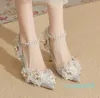 Sapatos de vestido de pele de carneiro salto alto casamento feminino fino qualidade espumante laço flor pérola linha cinta