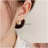 Hoop Huggie Earrings 14K Gold Plated Fritillary Zircon Butterfly Stud For Women Girls Fashion Metal Designer Ear Buckle Wedding Je Dhq1V