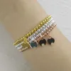 Bracelet de coeur de luxe pour femmes bracelet de charme tendance élégant simple 4mm perles d'or bijoux de fête en gros anniversaire cadeau de Saint Valentin avec boîte