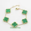 Designer sieraden Van Large 18k Dubbelzijdig Lucky Clover Armband Mode Licht Luxe Vijf Bloemen Schelp Met Doos Jun EH0F