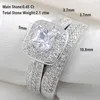 Ringar Newshe 2 PCS Classic Wedding Rings for Women Sterling Sier Jewelry Engagement Ring Set 2.26 CT Princess Cut AAAA CZ JR4230