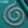 Doteffil 925 Sterling Silver Double Round Bead Chain Necklace For Man Woman Wedding Engagement Charm Fashion Jewelry 240104