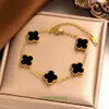 Van Classic leaf clover designer bracelet and Korean Four Leaf Lucky Grass Bracelet Plated with 18K Gold Five Flowers Simple Persona With Box