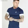 Men's T-Shirts 2023 new Casual T Shirt Men Sik Silk Brand Summer Breathable Embroidery Siksilk Tshirt SlimTops Tee Fashion Clothing T240105