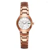 Armbanduhren Damen Tiktok Same Girl's Fashion Quartz Steel Band Double Calendar Watch